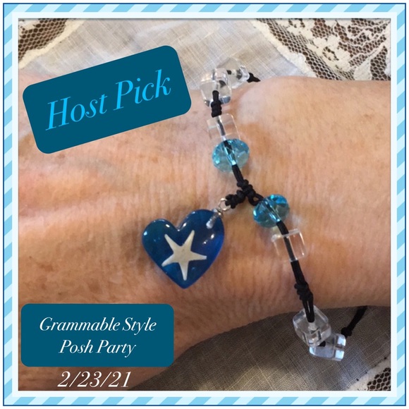 Blue Star Beaded Adjustable Bracelet - Picture 6 of 6
